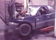 Gina's car, crashed without braking traces